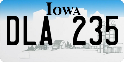 IA license plate DLA235