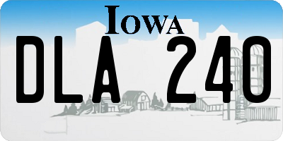 IA license plate DLA240