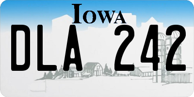 IA license plate DLA242