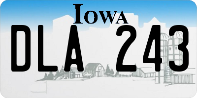 IA license plate DLA243