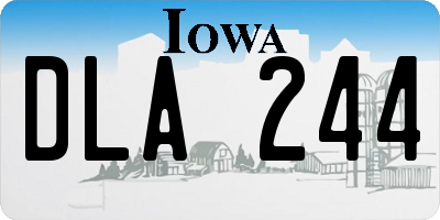 IA license plate DLA244