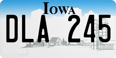 IA license plate DLA245