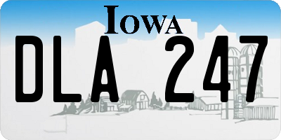 IA license plate DLA247