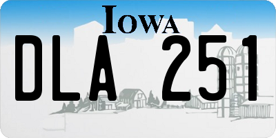 IA license plate DLA251