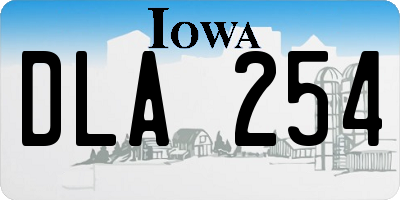 IA license plate DLA254