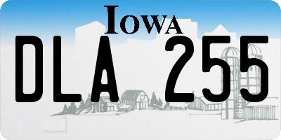 IA license plate DLA255