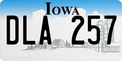 IA license plate DLA257