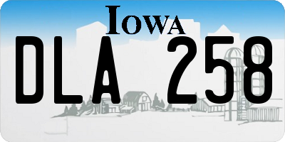 IA license plate DLA258