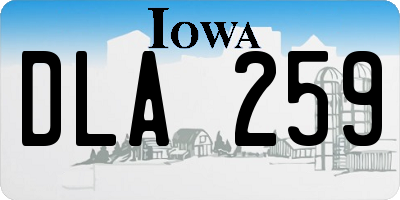 IA license plate DLA259