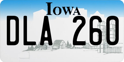 IA license plate DLA260