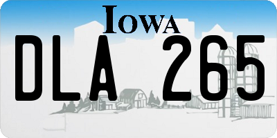 IA license plate DLA265
