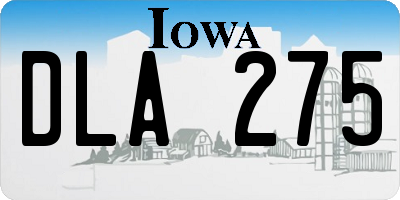 IA license plate DLA275