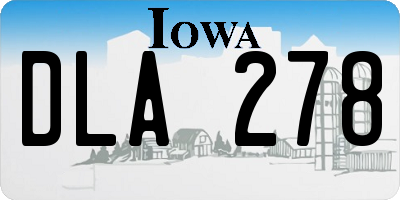 IA license plate DLA278