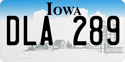 IA license plate DLA289