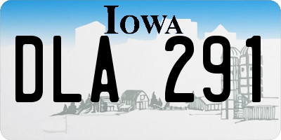 IA license plate DLA291