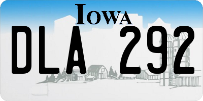 IA license plate DLA292