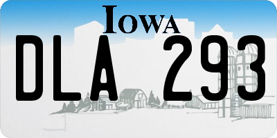 IA license plate DLA293