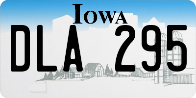 IA license plate DLA295