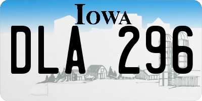 IA license plate DLA296