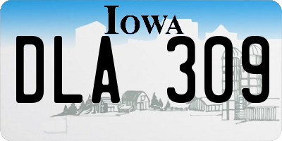 IA license plate DLA309