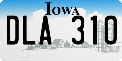 IA license plate DLA310