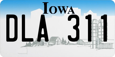 IA license plate DLA311