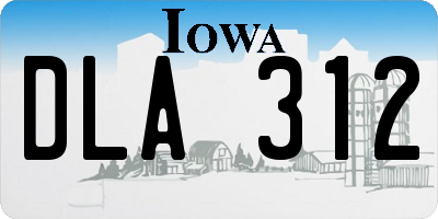 IA license plate DLA312