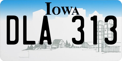 IA license plate DLA313