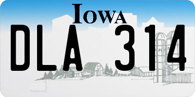 IA license plate DLA314