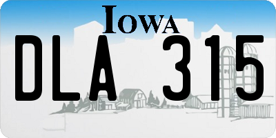 IA license plate DLA315