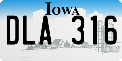 IA license plate DLA316