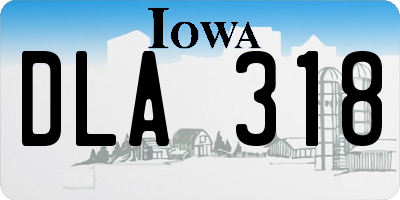 IA license plate DLA318