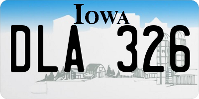 IA license plate DLA326