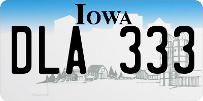 IA license plate DLA333