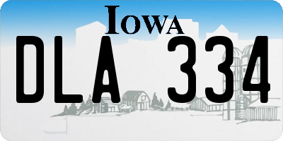 IA license plate DLA334