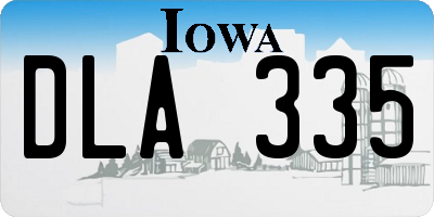 IA license plate DLA335
