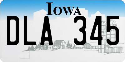IA license plate DLA345