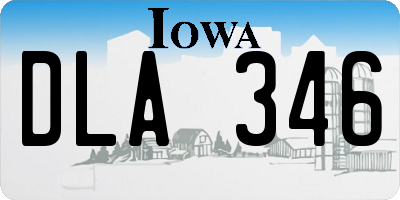 IA license plate DLA346