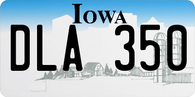 IA license plate DLA350