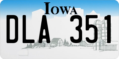 IA license plate DLA351