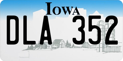 IA license plate DLA352