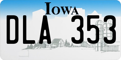 IA license plate DLA353