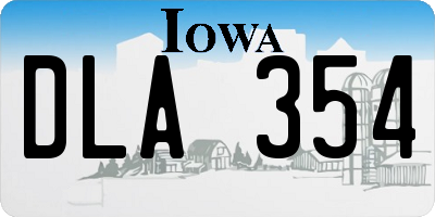 IA license plate DLA354