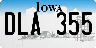IA license plate DLA355