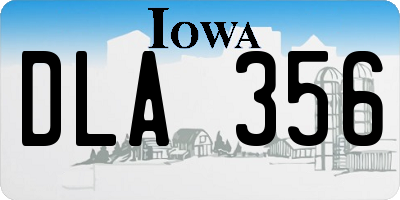 IA license plate DLA356