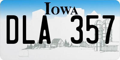 IA license plate DLA357