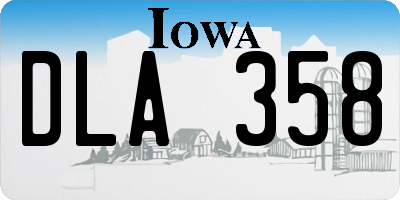 IA license plate DLA358