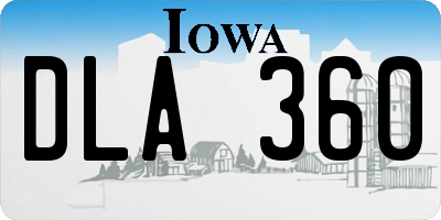 IA license plate DLA360