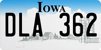 IA license plate DLA362