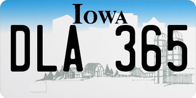 IA license plate DLA365